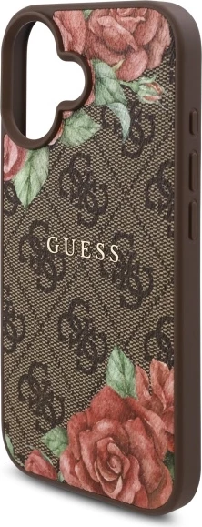 Ovitek za telefon, trd, MagSafe, rjav, Guess GUHMP16SP4ROPEMCW za iPhone 16 6,1"