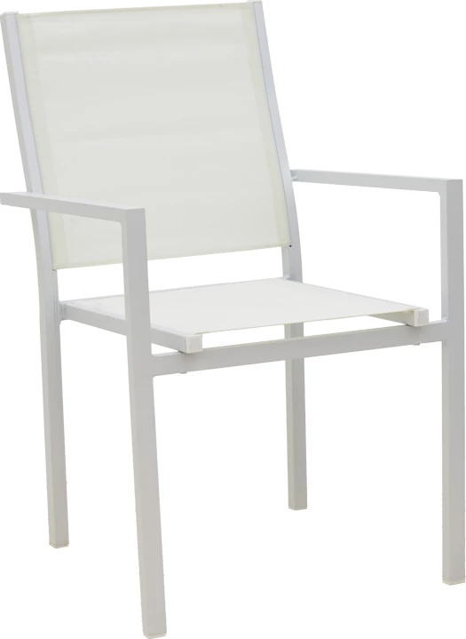 Set za teraso z mizo in stoli, Zacreta-Kliton, alumin, bel, 80x80x74 cm, 3 kosi