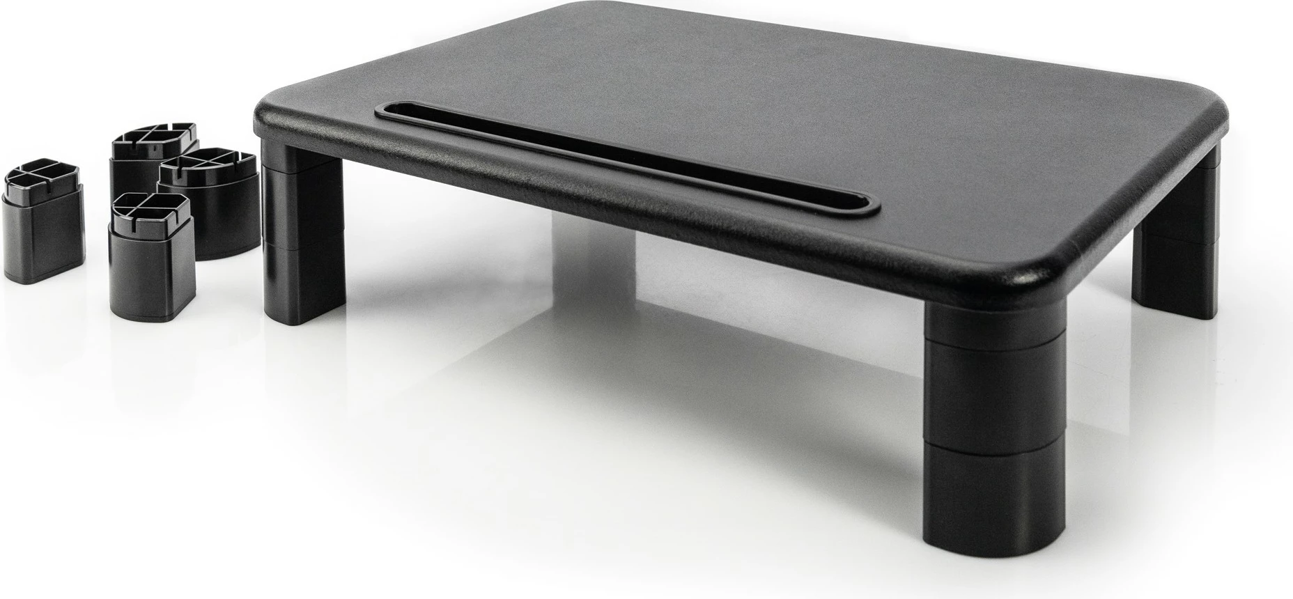 Ergonomski nosilec za monitor/laptop Digitus, nastavljiva višina, 400 x 280 mm, črn