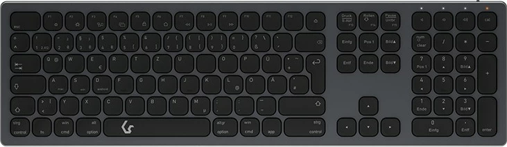 Brezilska tipkovnica full-size KeySonic KSK-8023BTRF, brezžična, Bluetooth, QWERTZ, antracit/črna