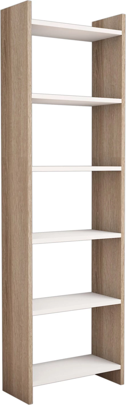 Knjižna omara iz melamina v sonoma-beli barvi 48,5x22x160H cm FH9226.12