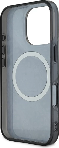 Ovitek za telefon Guess IML Peony On 4G za iPhone 16 Pro Max, črn