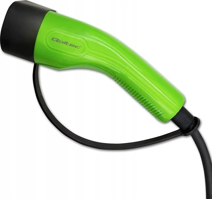 Prenosni polnilec za električna vozila Qoltec 52468, 3,5 kW, 5 m, z LCD, zelen