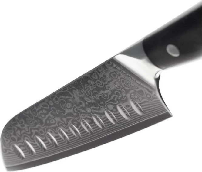 Santoku nož Elegance Ebony Wood Kohersen, 12,7 cm, Damascus jeklo