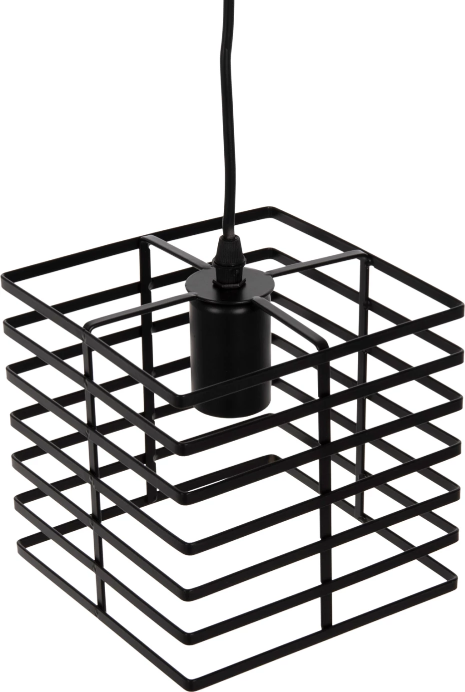 Stropna viseča svetilka FH4131 črna kovinska kapica 16x16x124H cm