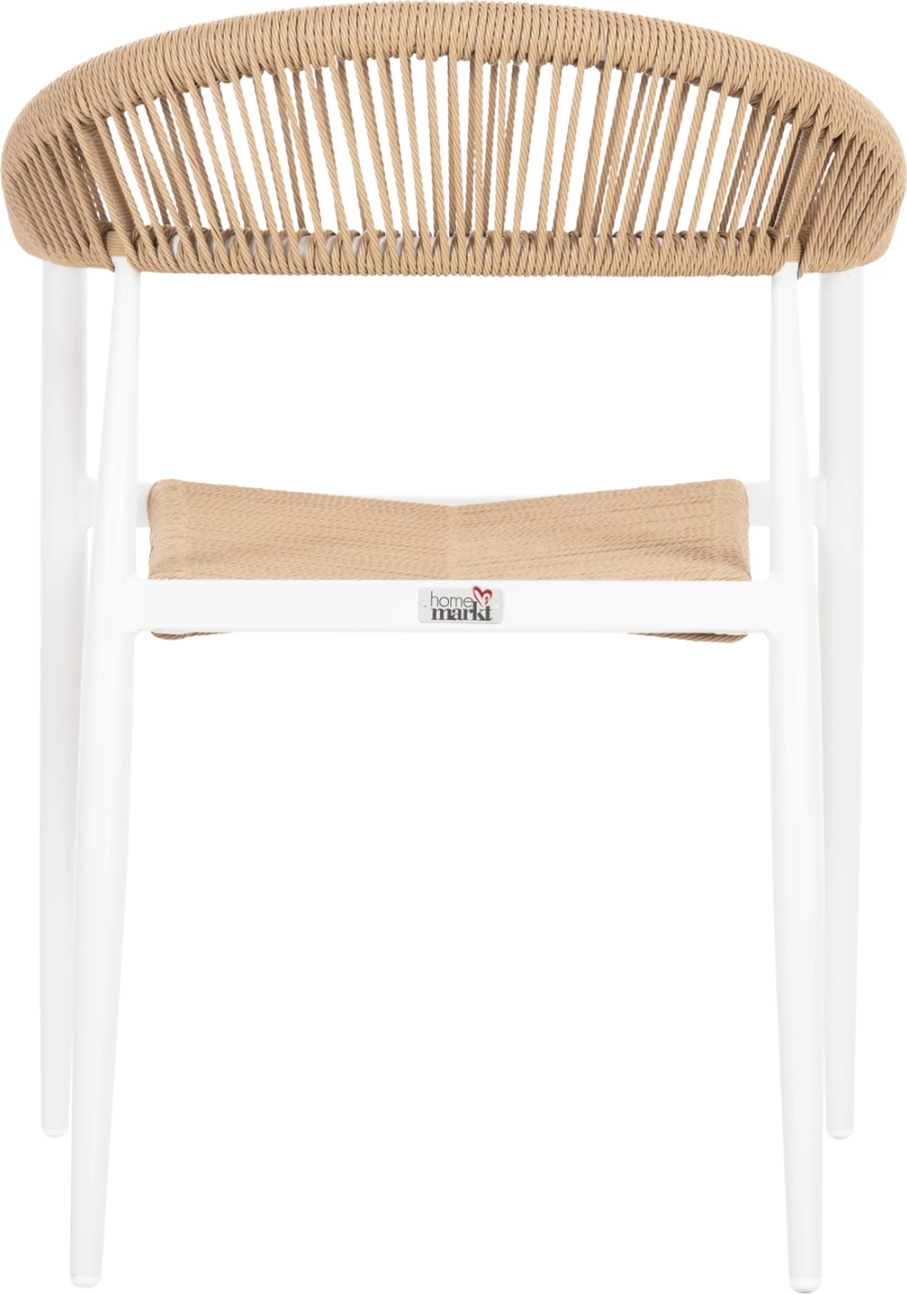 Aluminijasti naslanjač GRET FH5854.01 bel z bež PE ratanom 56x55.5x78H