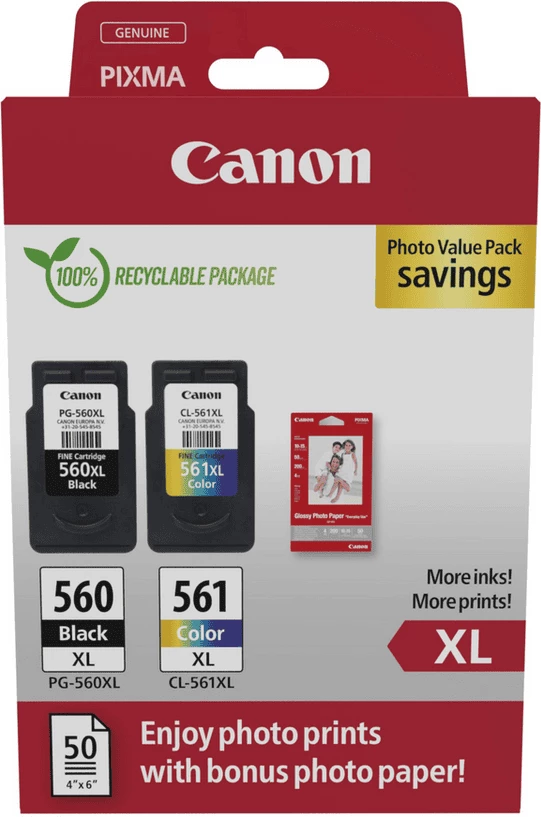 Komplet kartuš s črnilom XL Canon PG-560XL/CL-561XL 3712C008, črna/cijan/magenta/rumena, multipack