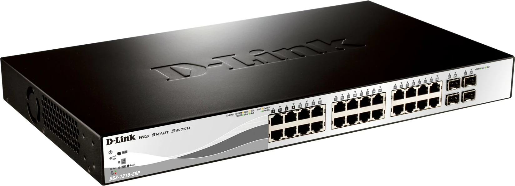 Upravljen preklopnik D-Link DGS-1210-28P, L2, Gigabit Ethernet, PoE, rack 1U
