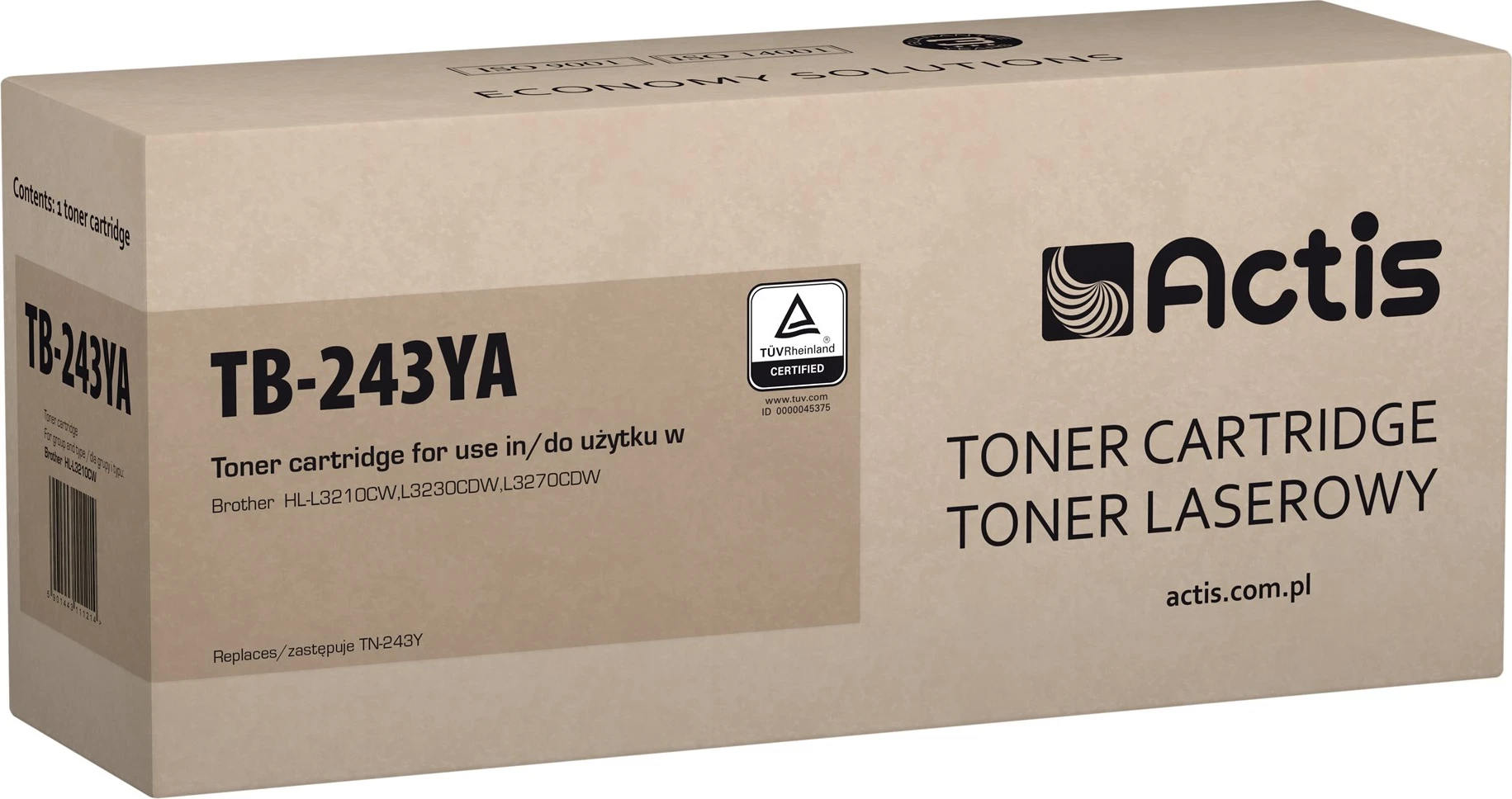 Toner za zamenjavo, Actis TB-243YA, rumen za tiskalnike Brother