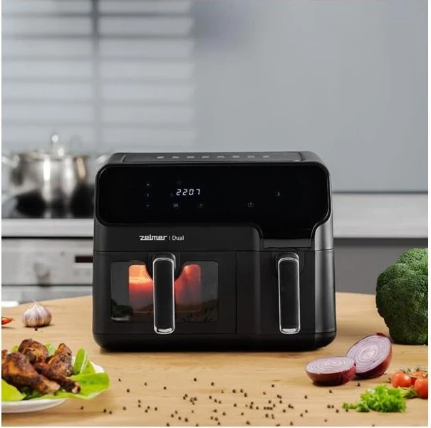 Friteza na vroči zrak Zelmer ZAF9000 Dual, 9.000, črna