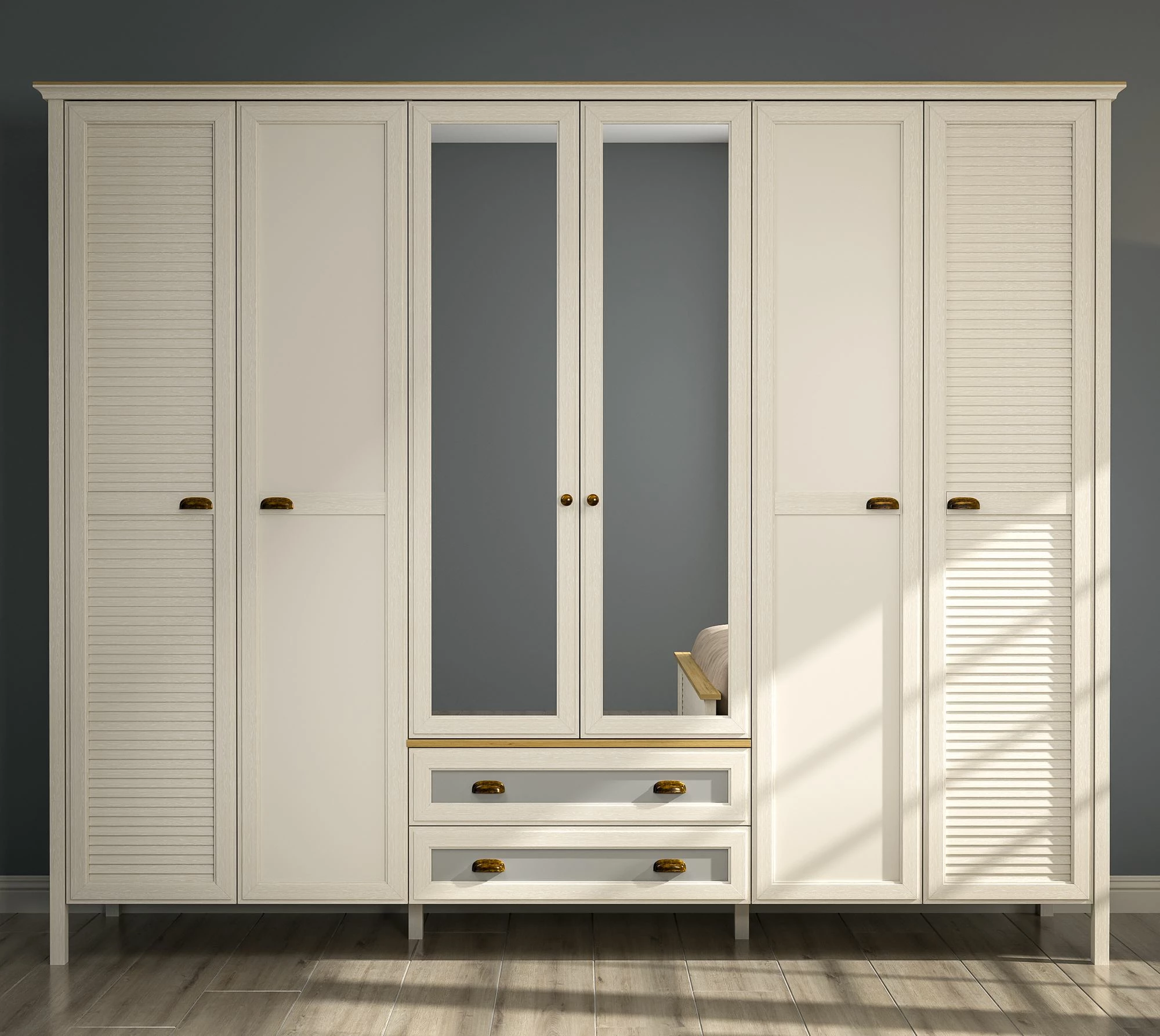 Garderobna omara Skye Decor, krem, jesen, siva, FRN-21007