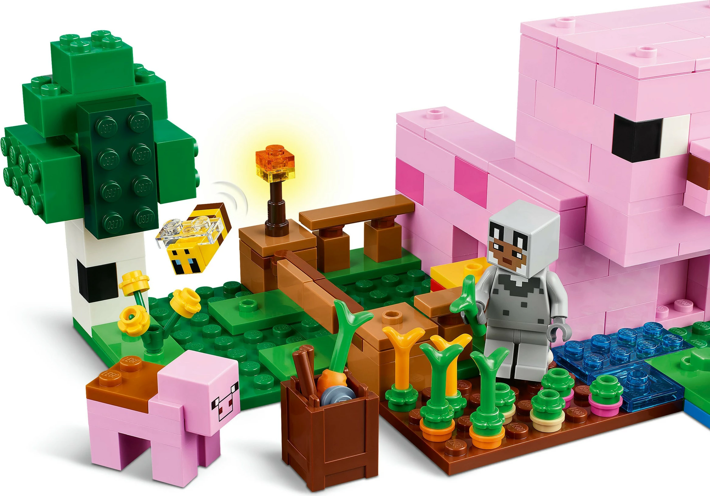 Gradbeni set LEGO Minecraft 21268 Hiša malih prašičkov, 238 kosov, večbarvno