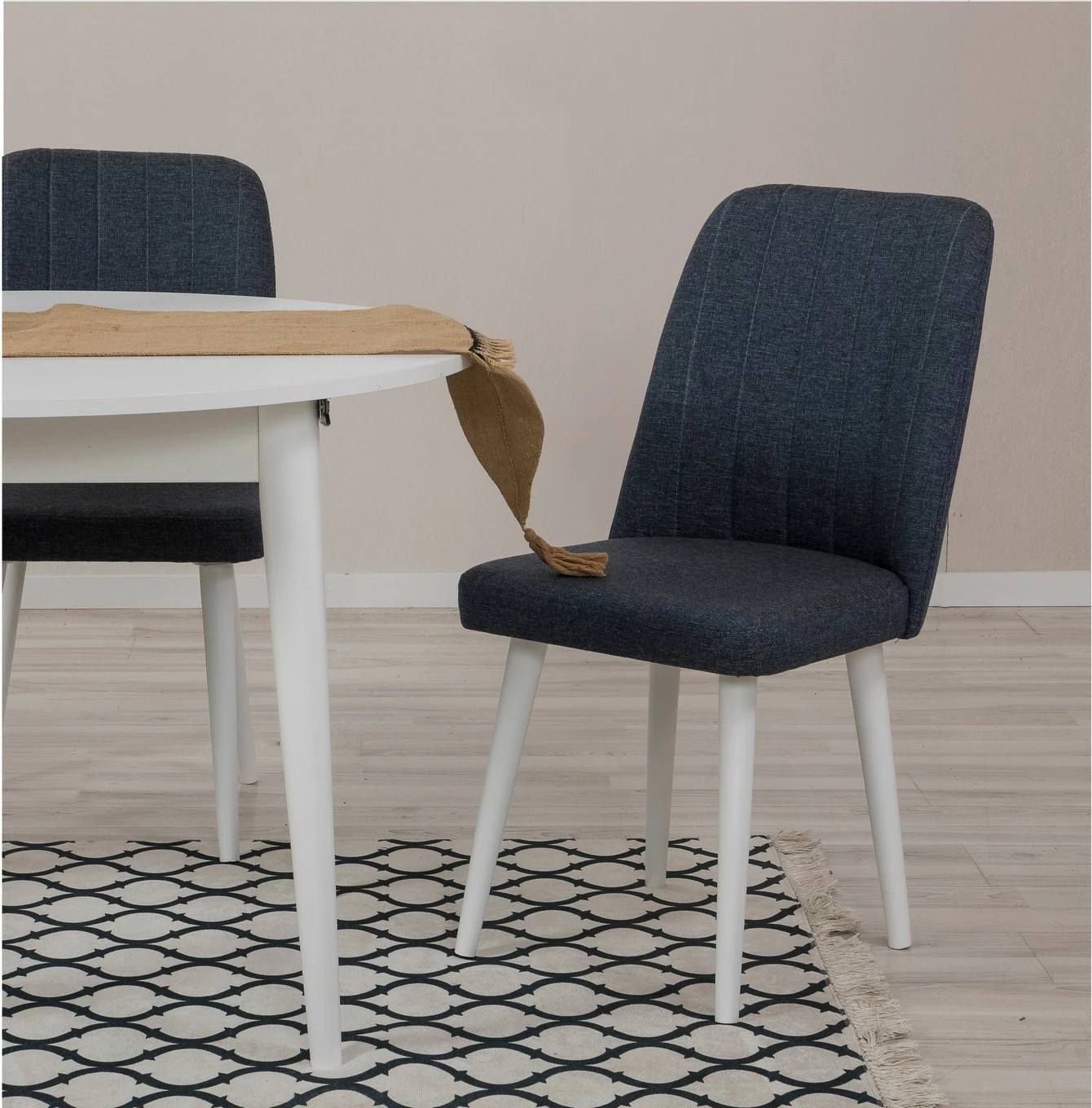 Raztegljiv jedilni set (3-delni), Skye Decor Vina 1048, bel, temno moder