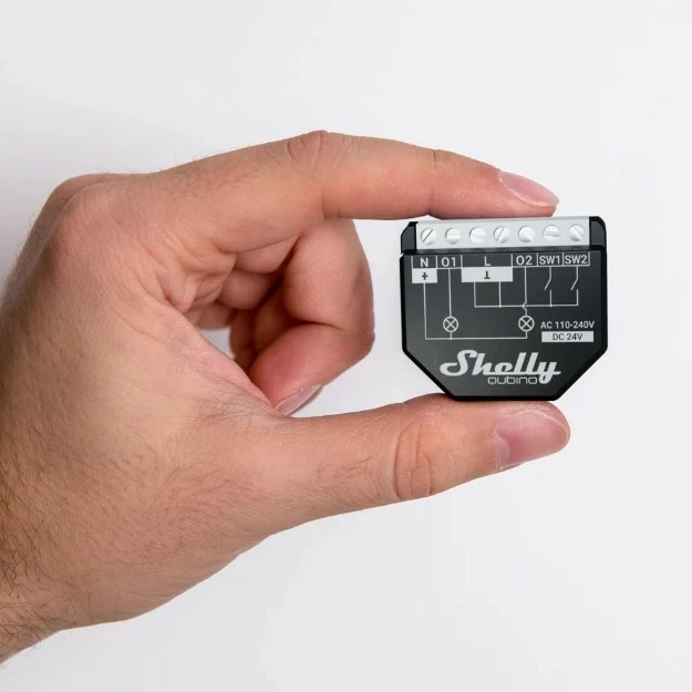 Pametno stikalo, brezžično, 25 dBmW, Z-Wave, 868,4 MHz Shelly Qubino WAVE 2PM, črn