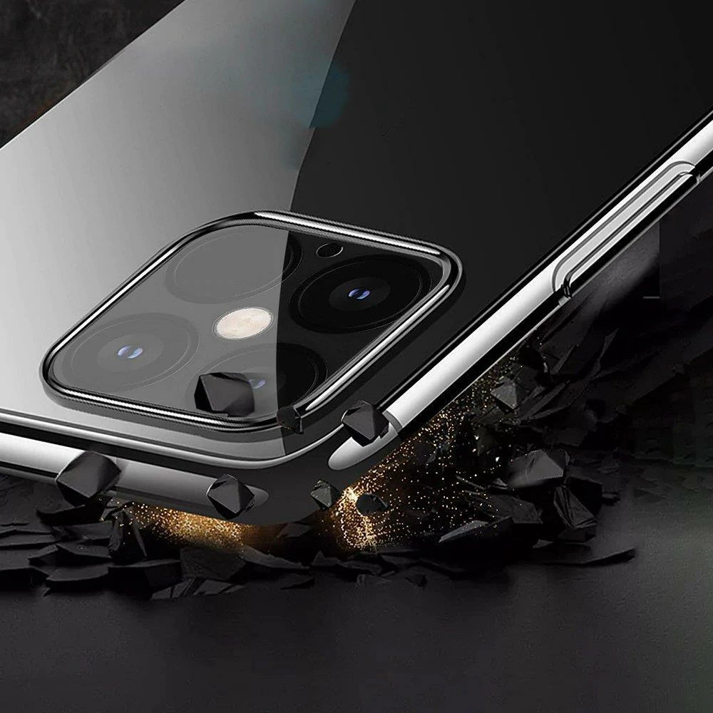 Prozoren ovitek Hurtel Clear Color 0,3 mm za Xiaomi Redmi Note 11/Note 11S, TPU, z metalnim okvirjem, črno/prosojen