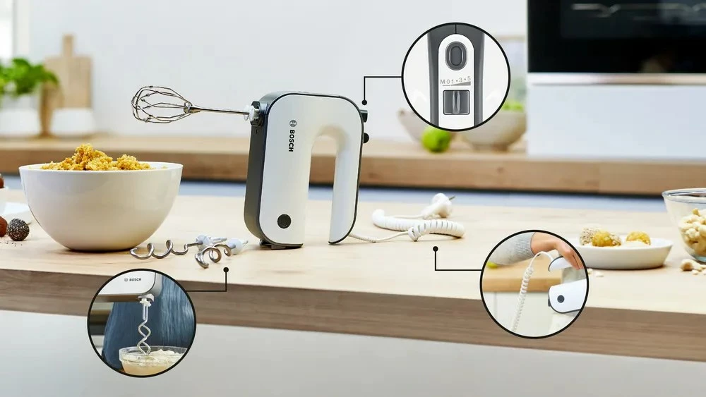 Ročni mešalnik Bosch MFQ49300, 850 W, bel/siv