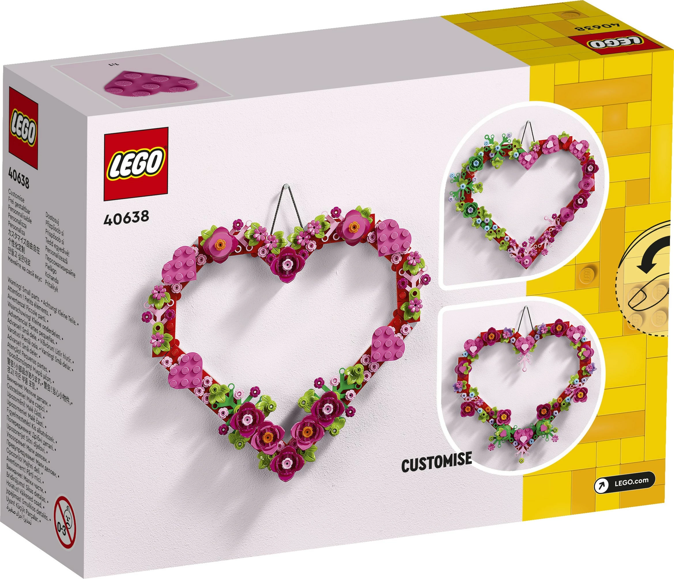 Ornament v obliki srca, set za sestavljanje LEGO, 254 kosov, večbarven