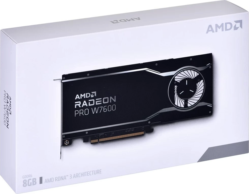 Grafična kartica AMD Radeon Pro W7600, 8 GB GDDR6, črna