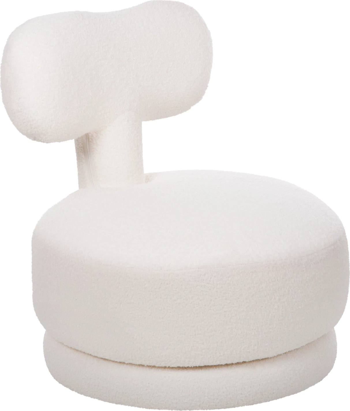 Vrtljiv stol s hrbtom KRIVIO FH9775.05 iz bele tkanine TEDDY 52x53x60Hcm