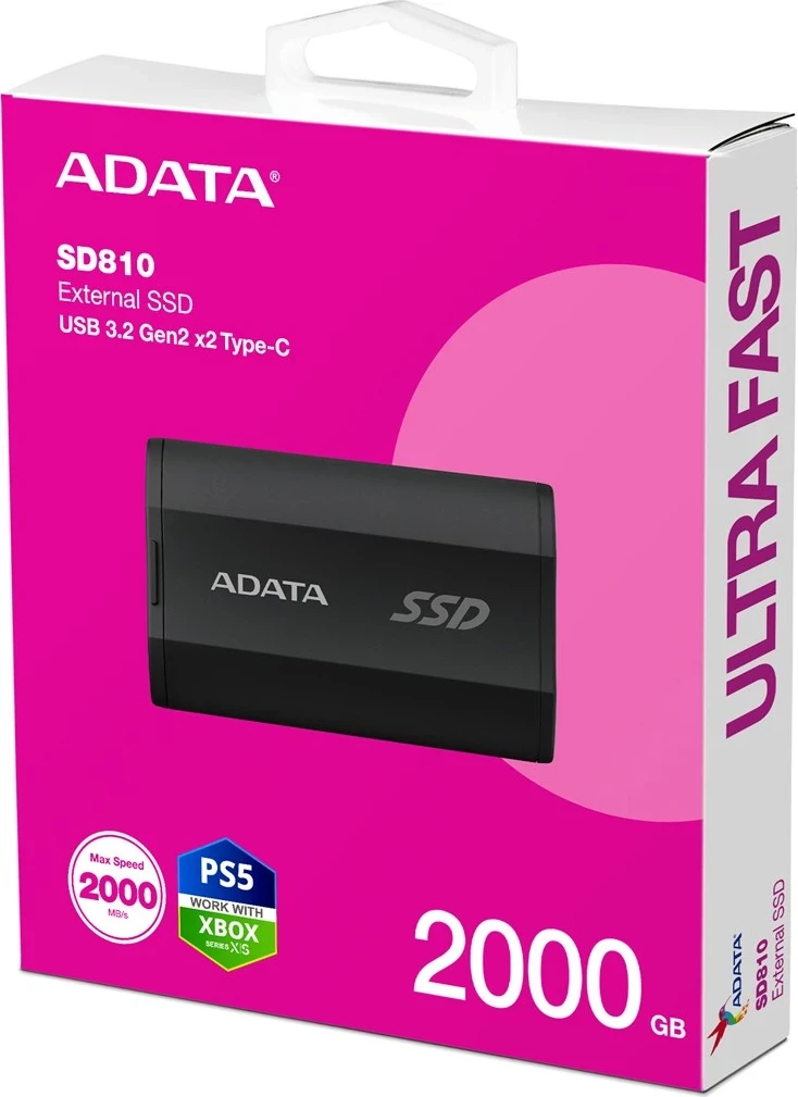 Zunanji trdi disk 2 TB, črn ADATA SD810
