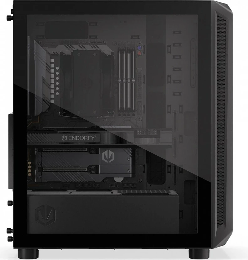 Midi tower ohišje z dobro zračno prepustnostjo, Endorfy Arx 500 Air EY2A010, ATX/Micro ATX/Mini ITX, 5 ventilatorjev, črno