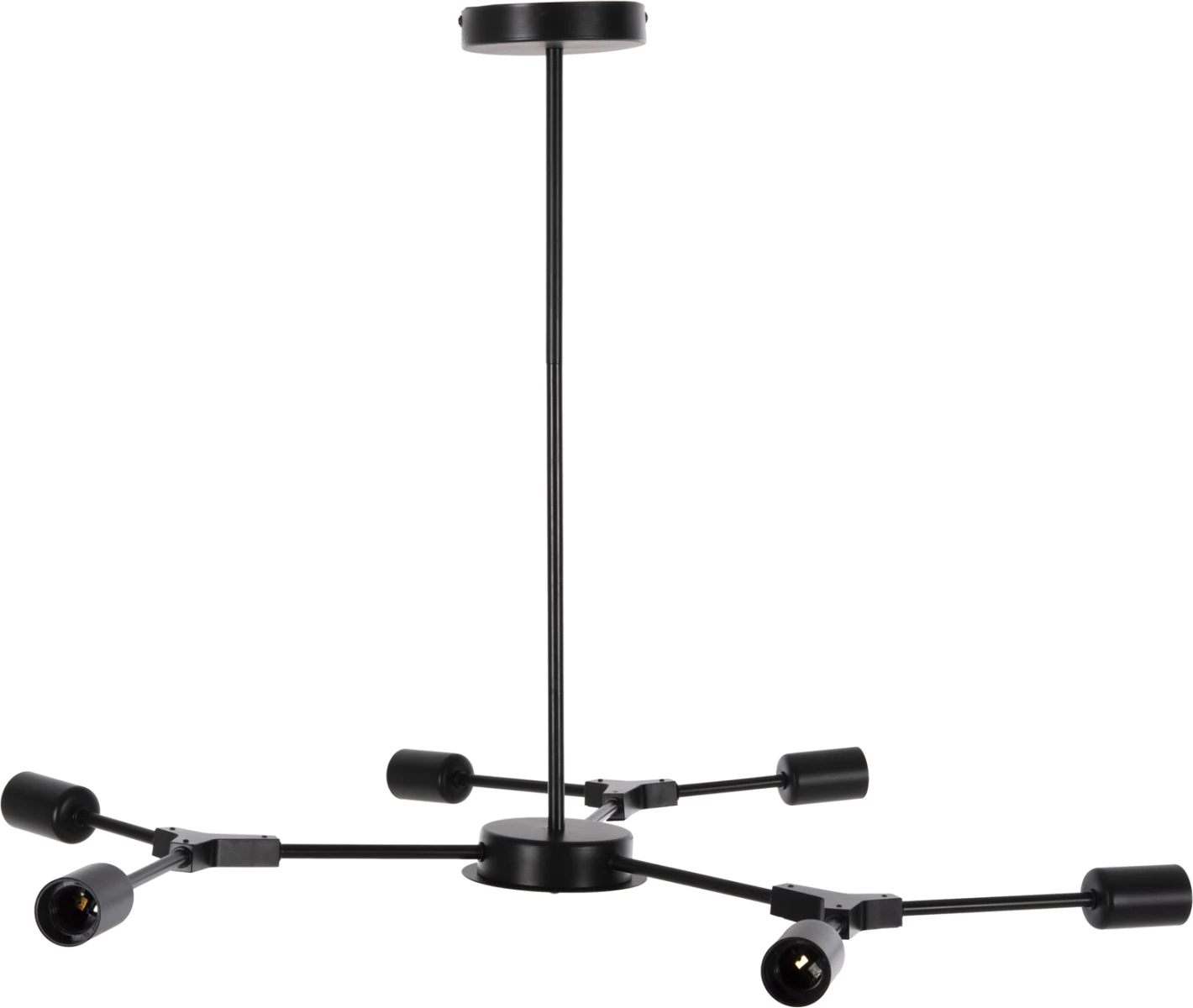 Stropna viseča svetilka s 6 lučmi FH4125 črna kovina 75x75x75H cm