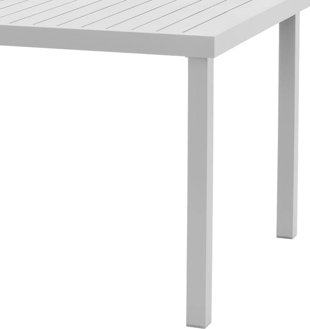 Sestav mize s stoli Kliton-Mabu, aluminij, bela, 150 x 80 x 74 cm