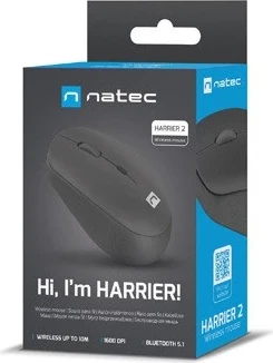 Brezžični miška Natec Harrier 2, črn
