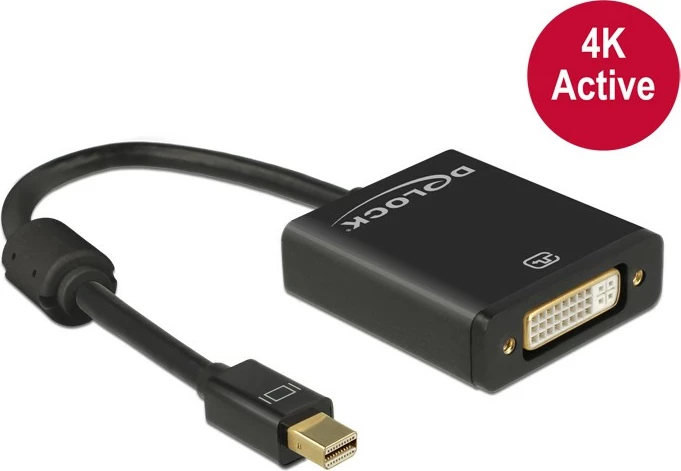 Aktiven adapter Mini DisplayPort na DVI DeLOCK 62603, 0,2 m, črn