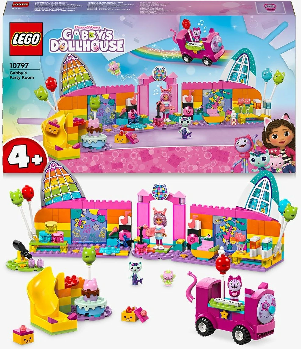 Praznična soba za zabavo, LEGO Gabby's Party Room, 252 kosi, večbarvno