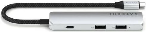 Večportni USB-C hub 4 v 1 Satechi ST-P4S, USB-C, 4K HDMI, 2x USB-A, srebrn