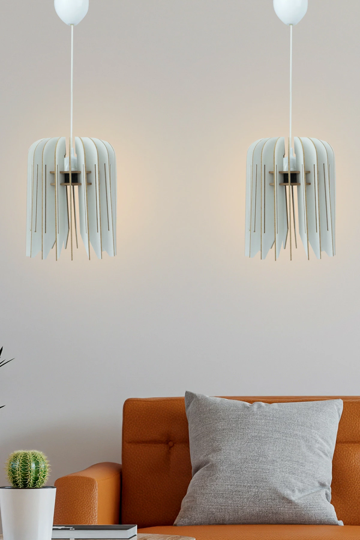 Stropna svetilka z dizajnom tulipana Opviq, 2 kosa, bela, 211-LB2