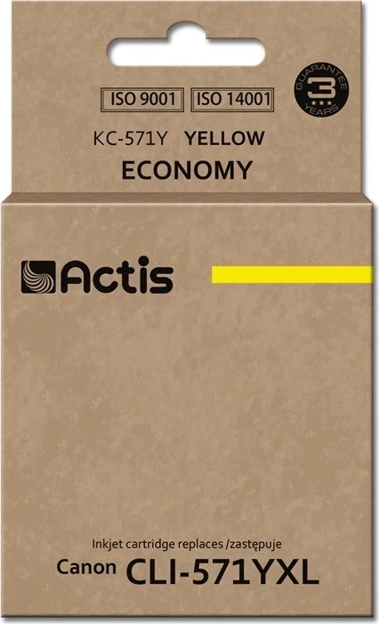Nadomestna barva Actis KC-571Y za Canon CLI-571Y, 12 ml, rumena