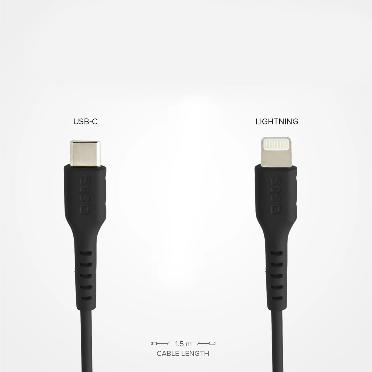 Kabel USB-C na Lightning, 1 m, črn, SBS TECABLELIGTC1K