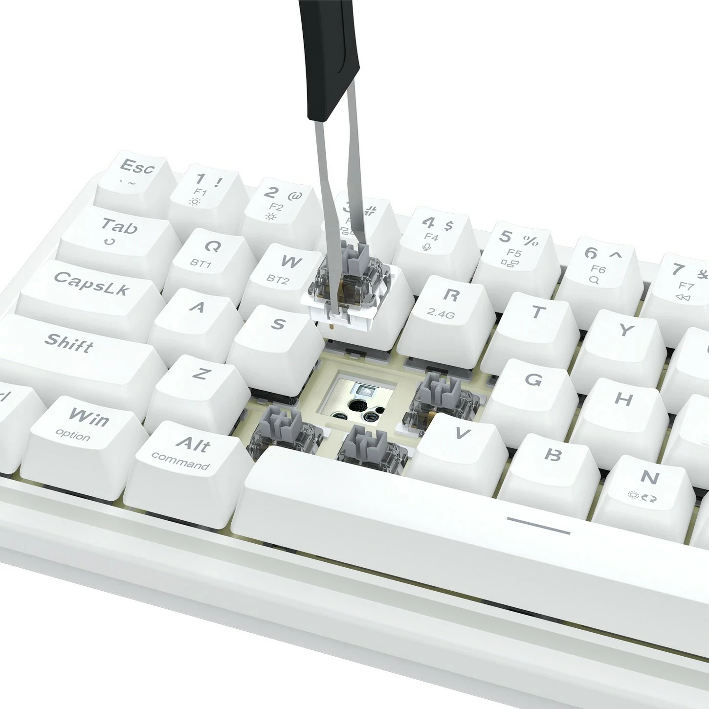 Mehanska tipkovnica Redragon Draconic V2 K730W-RGB-PRO, 60 %, RGB, brezžična/žična, bela