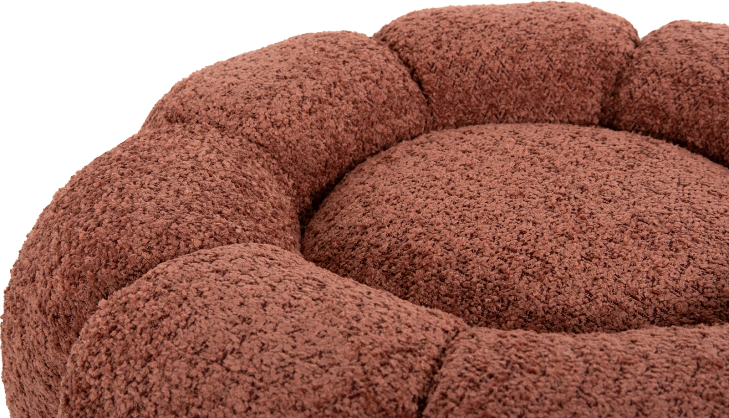 Okrogli stol KRIPP FH9602.02 roza boucle-črna kovinska osnova Φ60x31Hcm