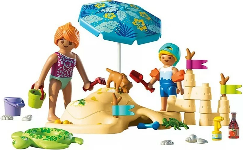 Družina na plaži Playmobil My Life 71906, 46 kosov