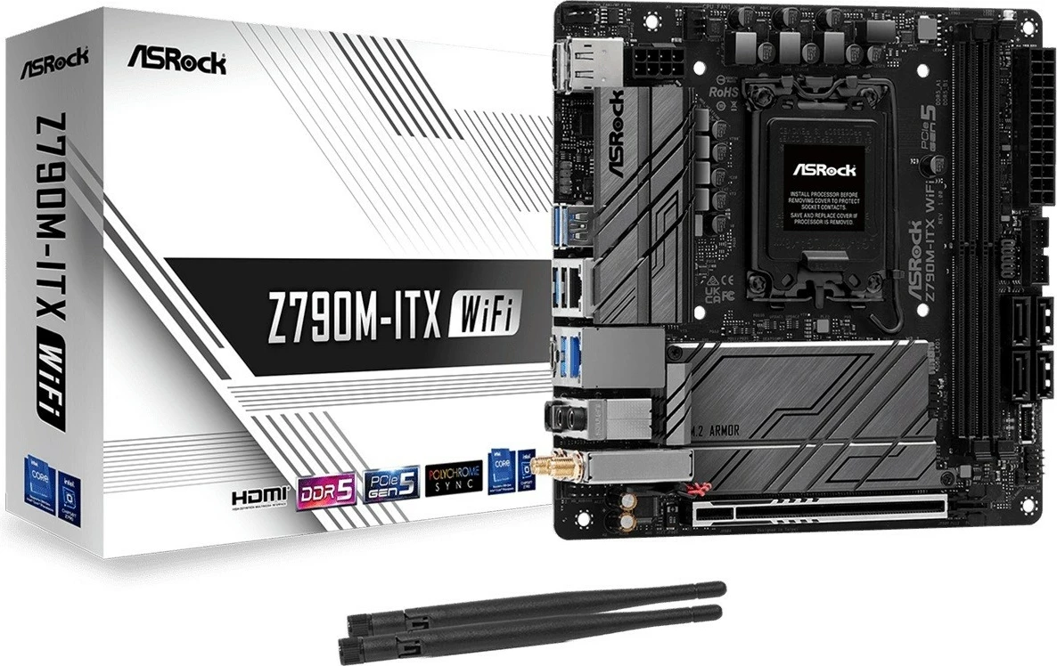 Matična plošča ASRock Z790M-ITX WIFI, LGA1700, DDR5, mini ITX, črna