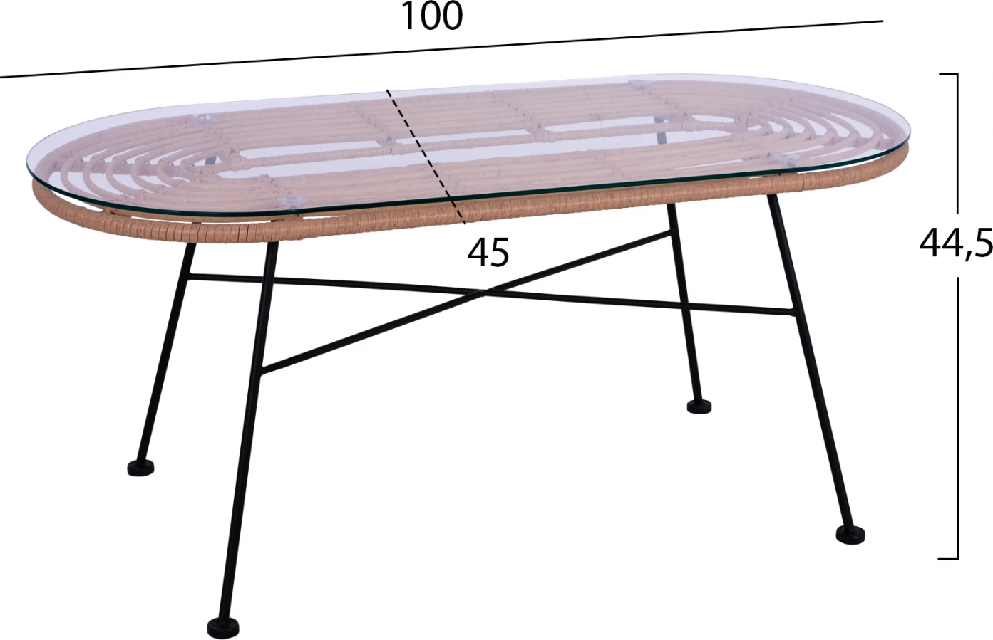 Kovinski set za zunanje prostore 4 kosi Allegra FH5460 Pletivo v bež barvi