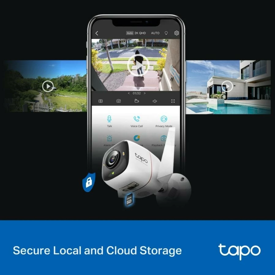 Varnostna kamera TP-LINK Tapo C325WB, 2K QHD, IP66, bela