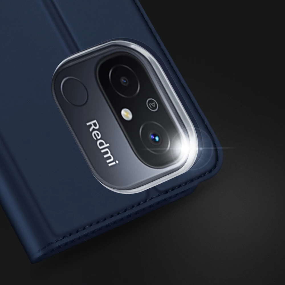 Zaščitni ovitek Dux Ducis Skin Pro za Xiaomi Redmi 11A / Poco C55 / Redmi 12C, z vložkom za kartice, stojalom, črn