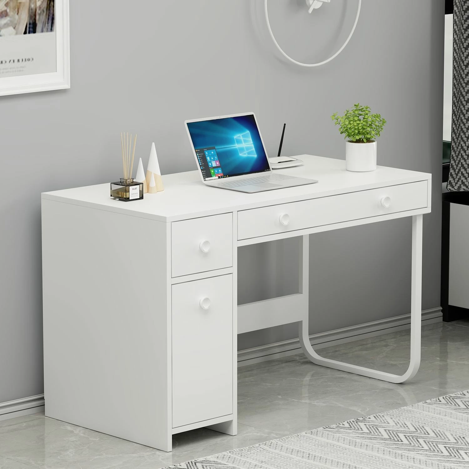 Pisalna miza za študij, bela, Skye Decor, ČM002 Asil