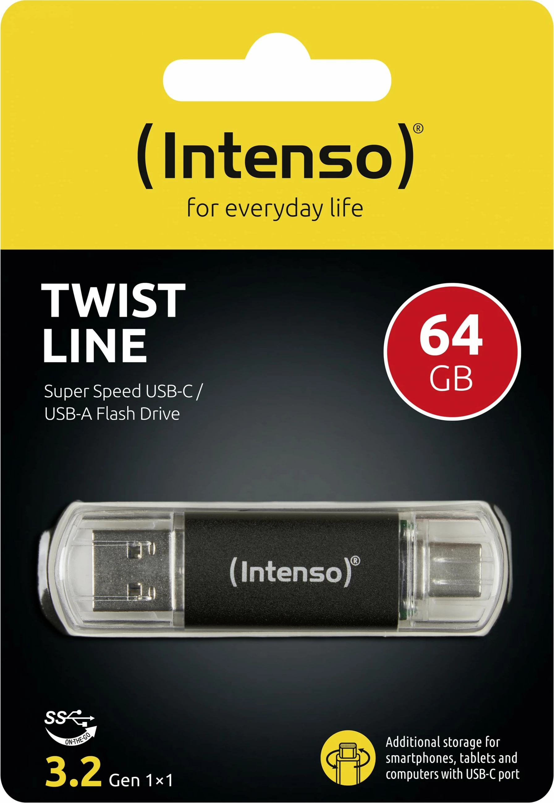 USB ključ 64 GB, USB Type-A / USB Type-C, antracit — Intenso 3539490