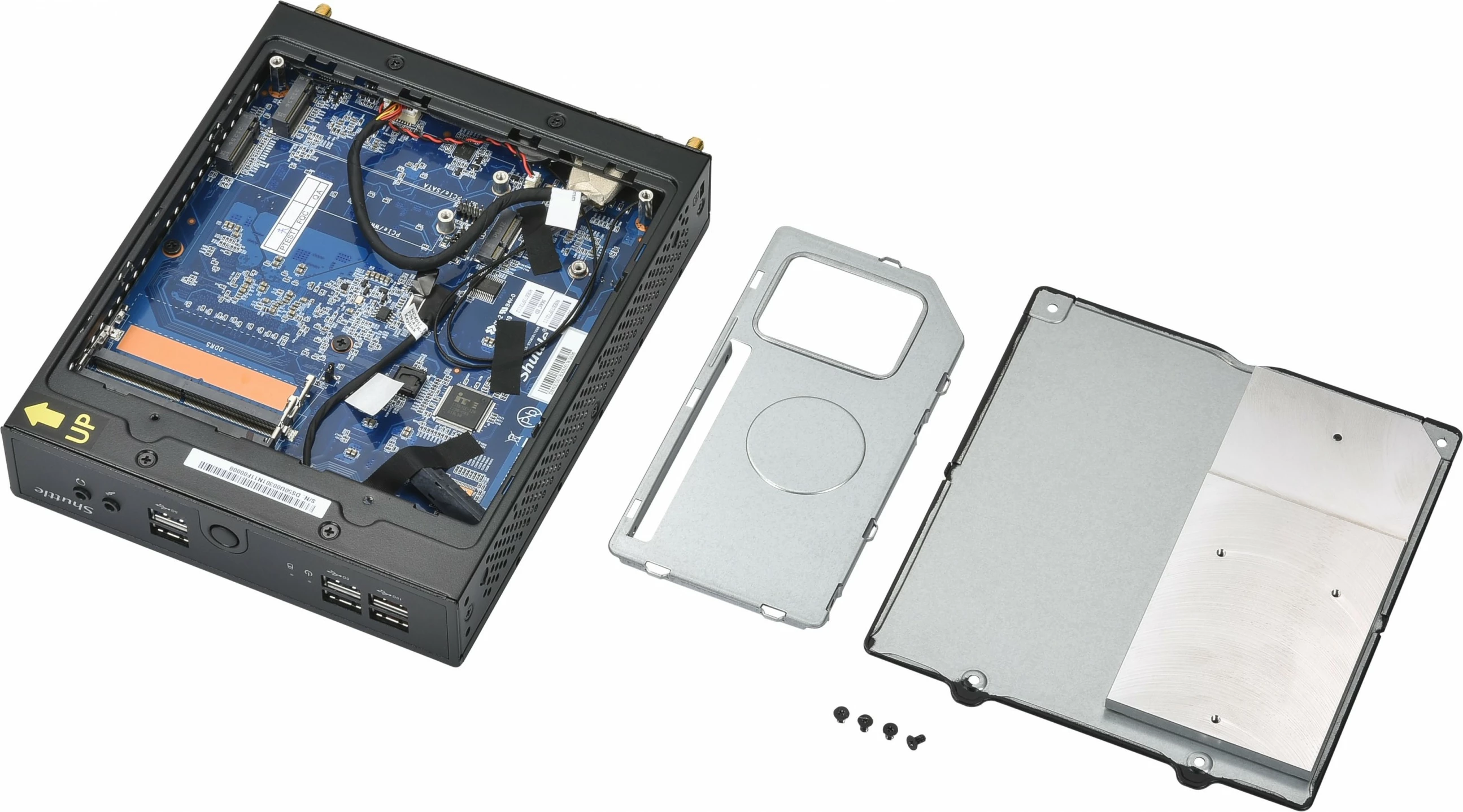 Mini računalnik brez ventilatorja Shuttle DS50U, Intel Celeron 7305, 2x LAN