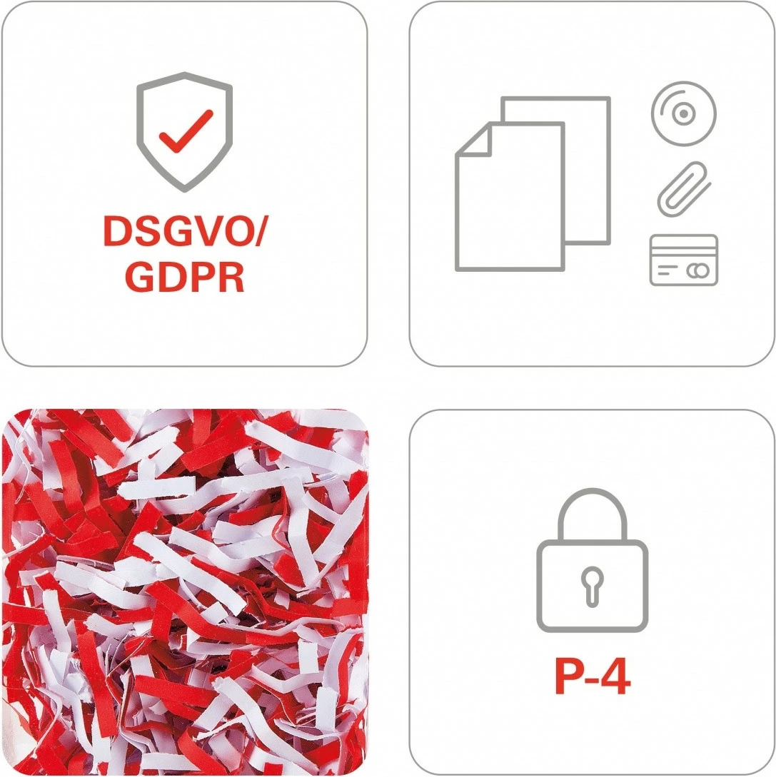 Škatlasta rezalnica dokumentov HSM shredstar X8, 18 L, prečni rez, bela