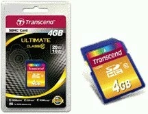 SDHC kartica 4GB Class 10, Transcend, črna