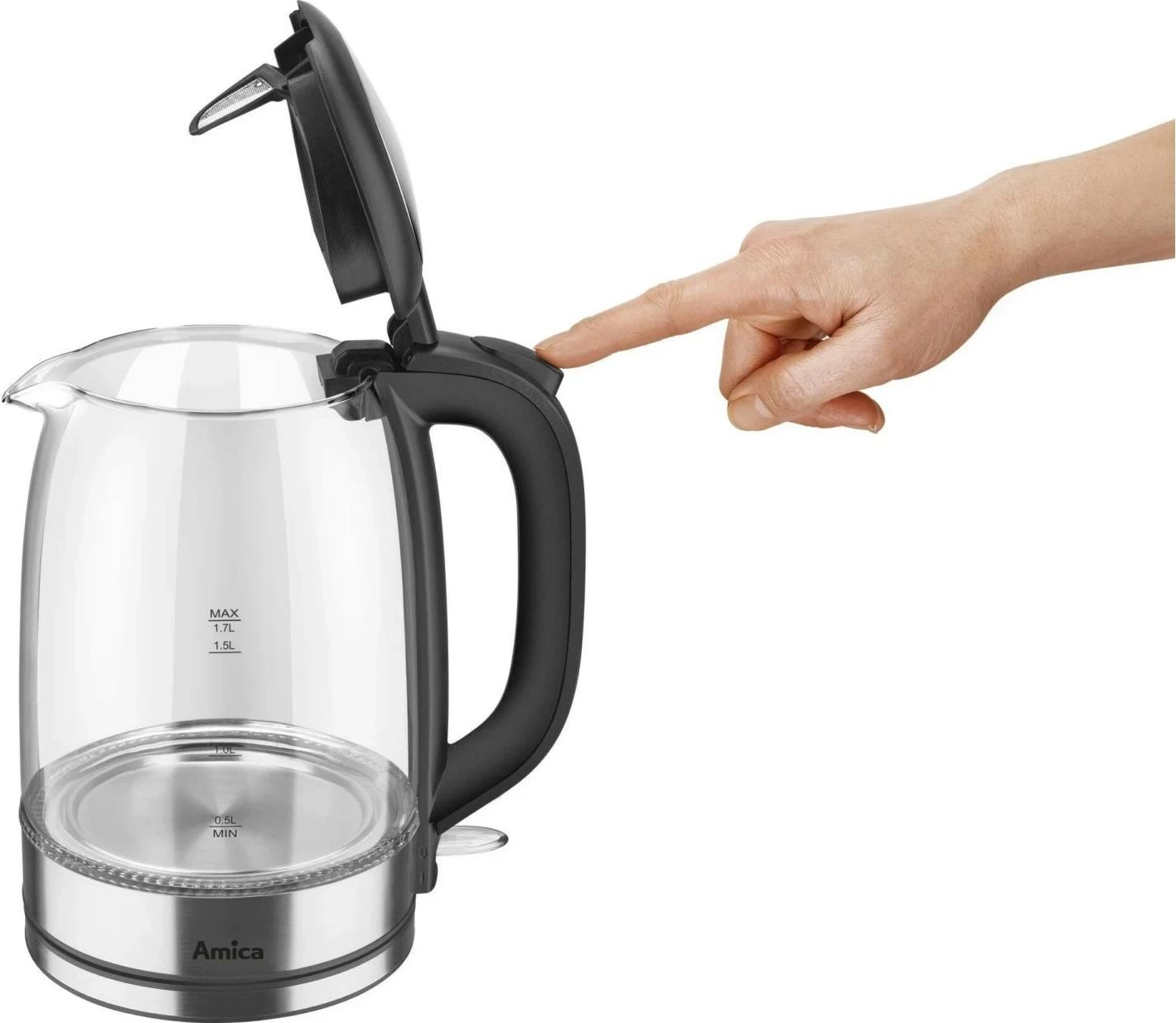 Električna kuhalnik za vodo, Amica KD2050G, 1,7 L, srebrn