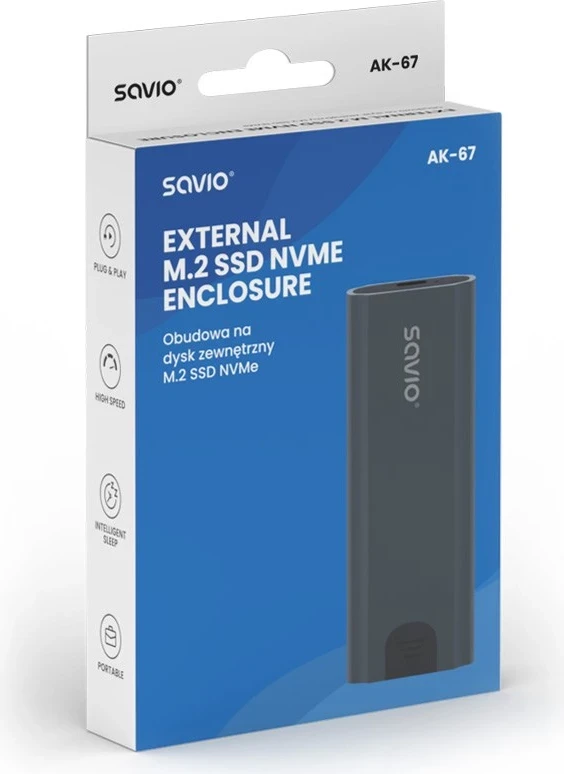 Zunanja naprava za SSD Savio AK-67, USB-C 3.1, siva