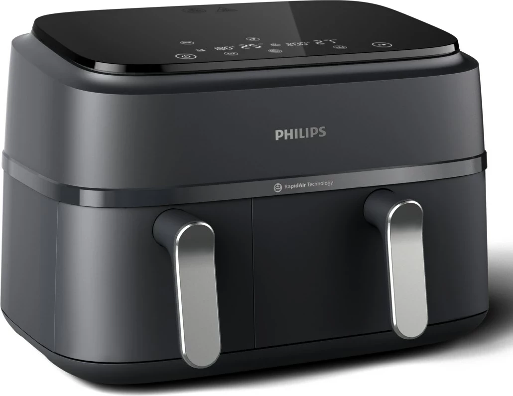 Friteznik na vroč zrak Philips 3000 NA351/00, Dual Basket, srebrn