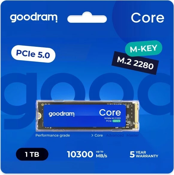 Notranji SSD GOODRAM Core 1TB, M.2 2280, PCIe 5.0, NVMe